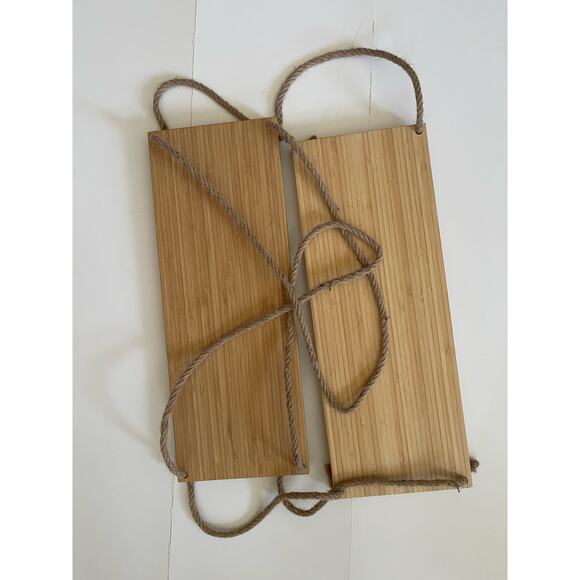 Bamboo Hanging Shelves for Wall 2 Tier - Picture 7 of 8